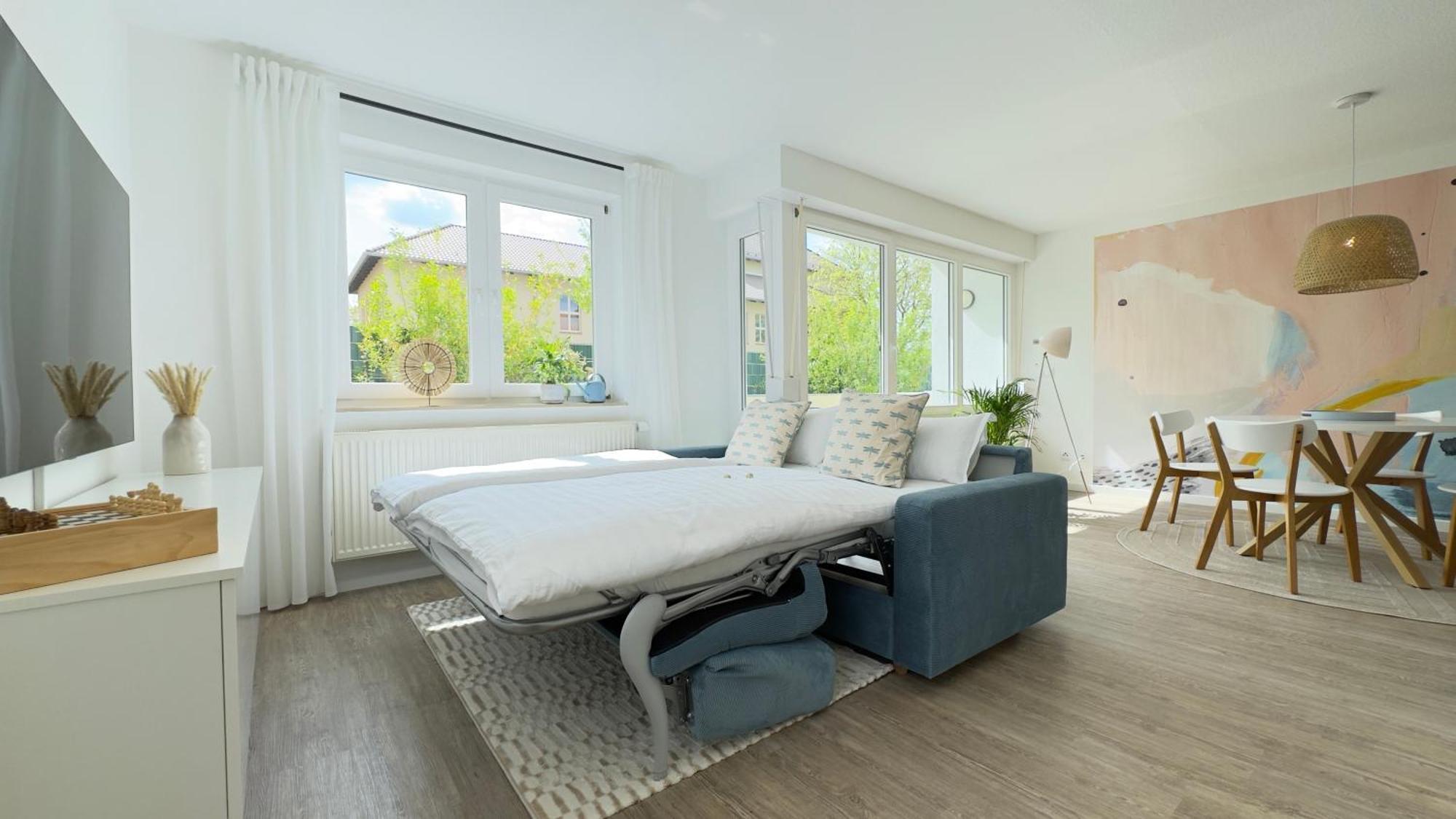 Fewo Am Park - 4P, Boxspringbett, Balkon, Smarttv, Gesundbrunnen, Familienfreundlich Halle  Eksteriør billede
