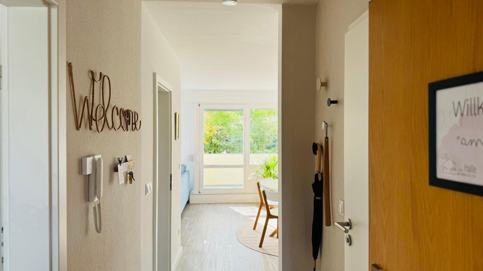 Fewo Am Park - 4P, Boxspringbett, Balkon, Smarttv, Gesundbrunnen, Familienfreundlich Halle  Eksteriør billede